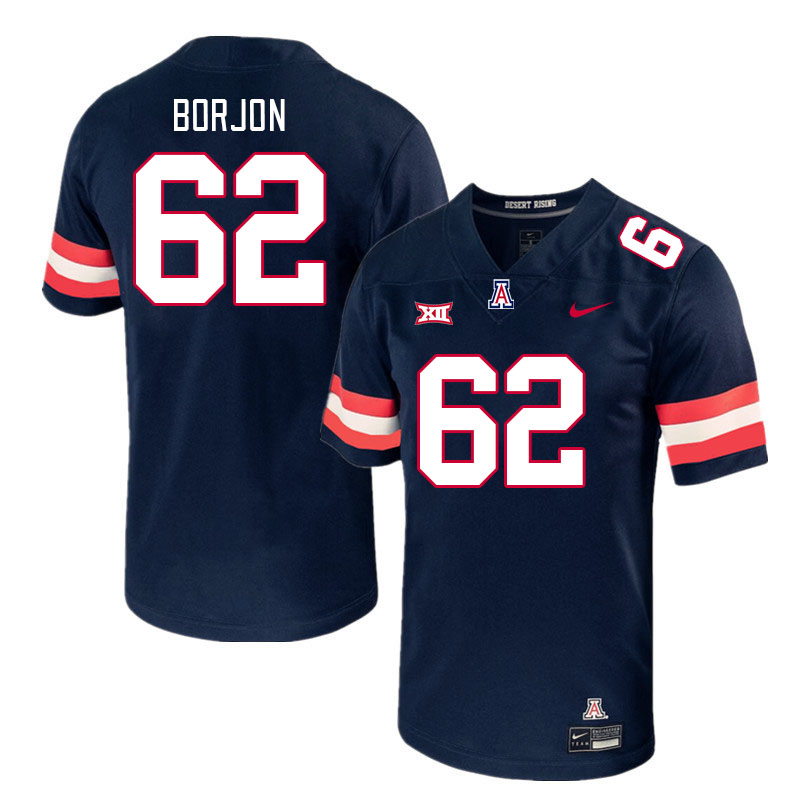 Arizona Wildcats #62 Joseph Borjon Big 12 Conference College Football Jerseys Stitched Sale-Navy